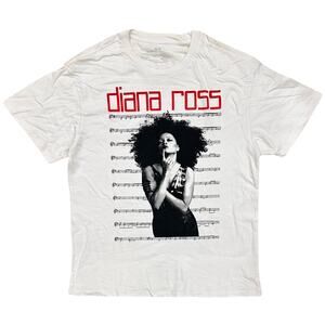 Diana Ross Unisex T-Shirt Oversized Genuine Merch Music Notes Tee in Off White